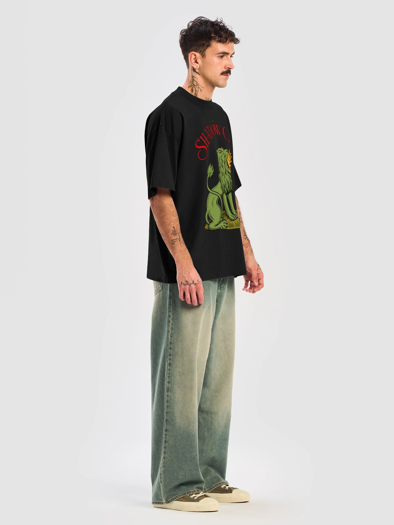 T-Shirt Unisex Oversize Coton Bio Poids Lourd - LION ALCHIMIQUE product image (7)