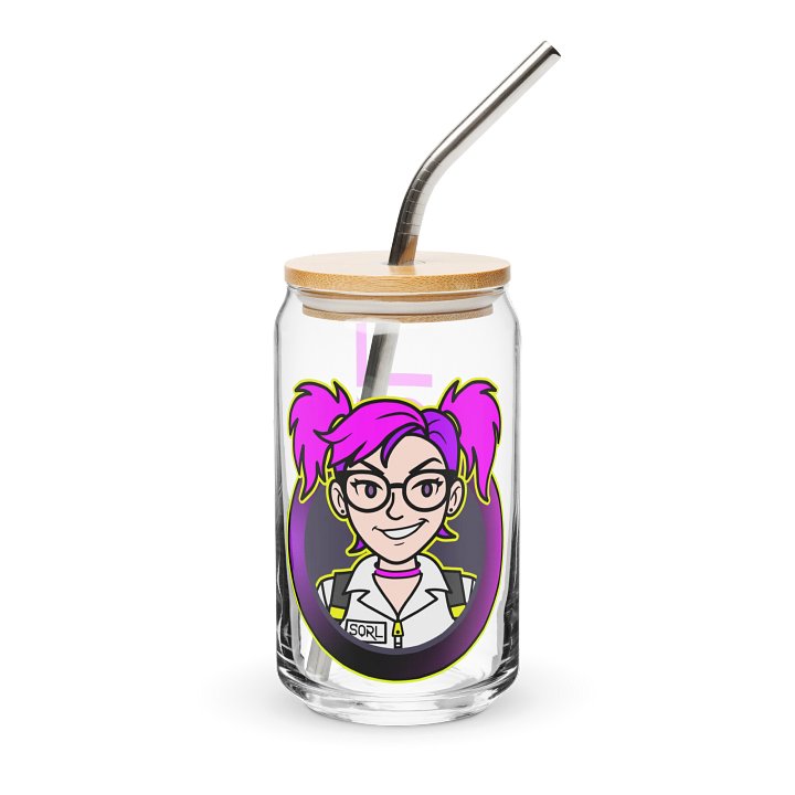 SQRL 16 oz Can Cup Glass (with lid + metal straw) product image (2)