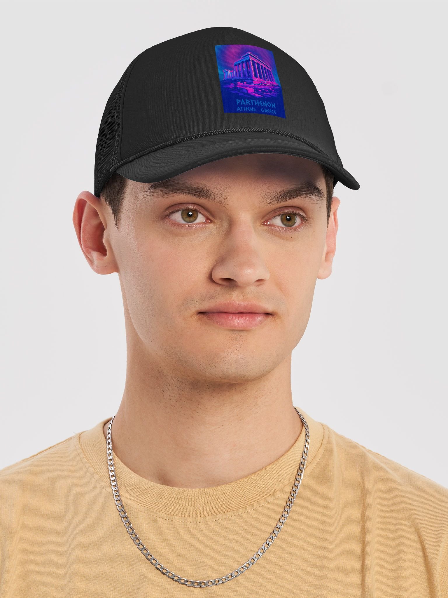 Neon Chill Wave Parthenon Athens Trucker Hat product image (5)