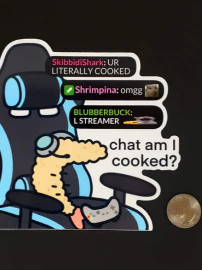 Streamer Shrimp Cooked LARGE Vinyl Sticker product image (3)