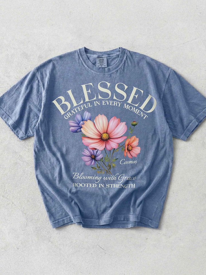October Blessed Cosmos Flower Shirt – Blooming with Grace, Rooted in Strength Graphic Tee product image (1)