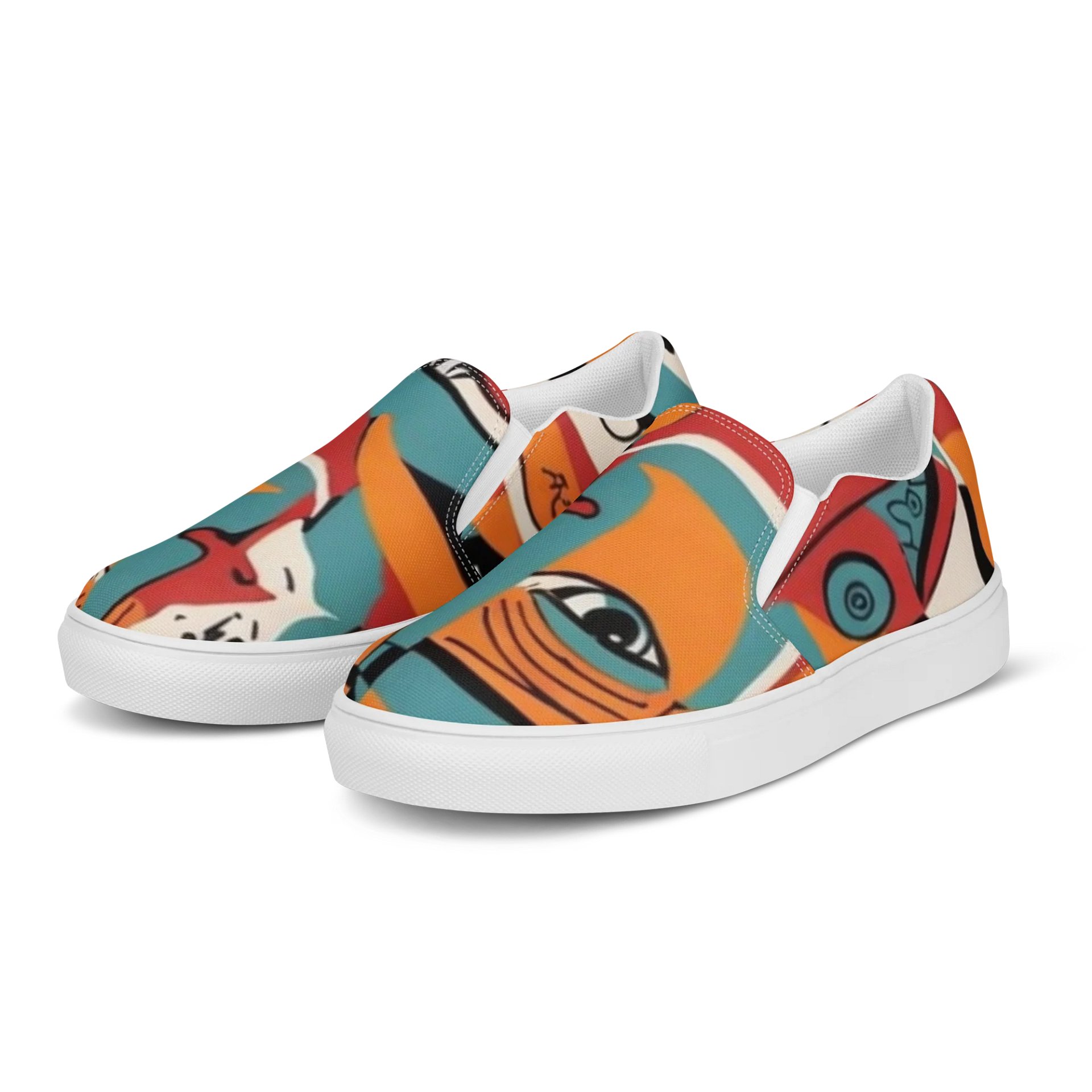 Abstract Faces Women's Canvas Slip-Ons product image (3)