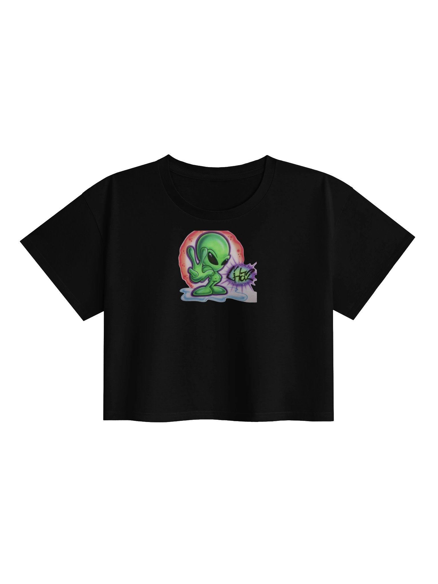 Retro Alien Graffiti Crop Top product image (1)