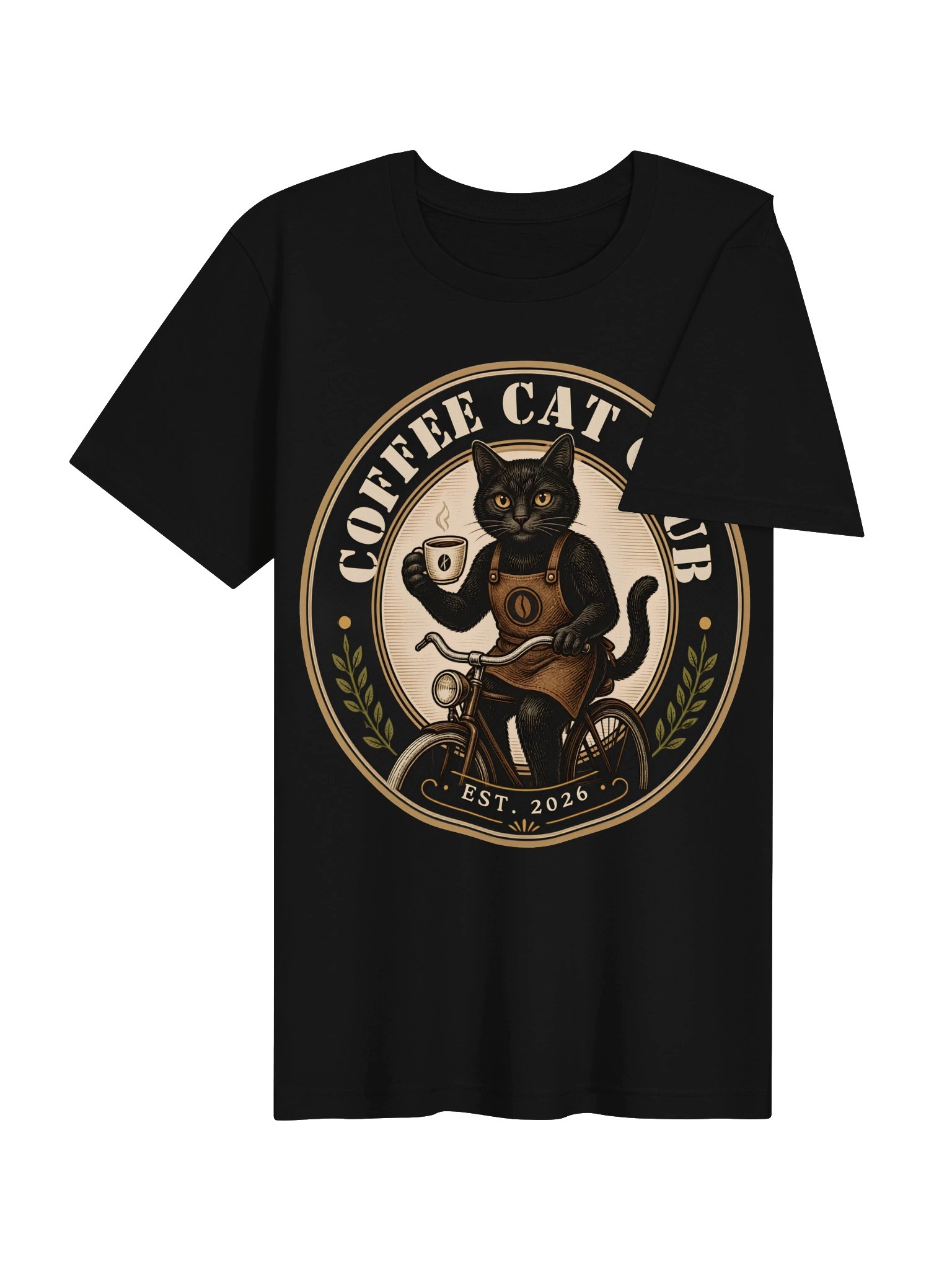 Vintage Black Cat Coffee T-Shirt | Retro Cat Cafe Shirt | Coffee Lover Gift | Cozy Coffee Club Tee | Cute Cat Graphic Shirt product image (27)