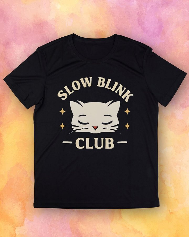 Slow Blink Club Cat T-Shirt product image (1)