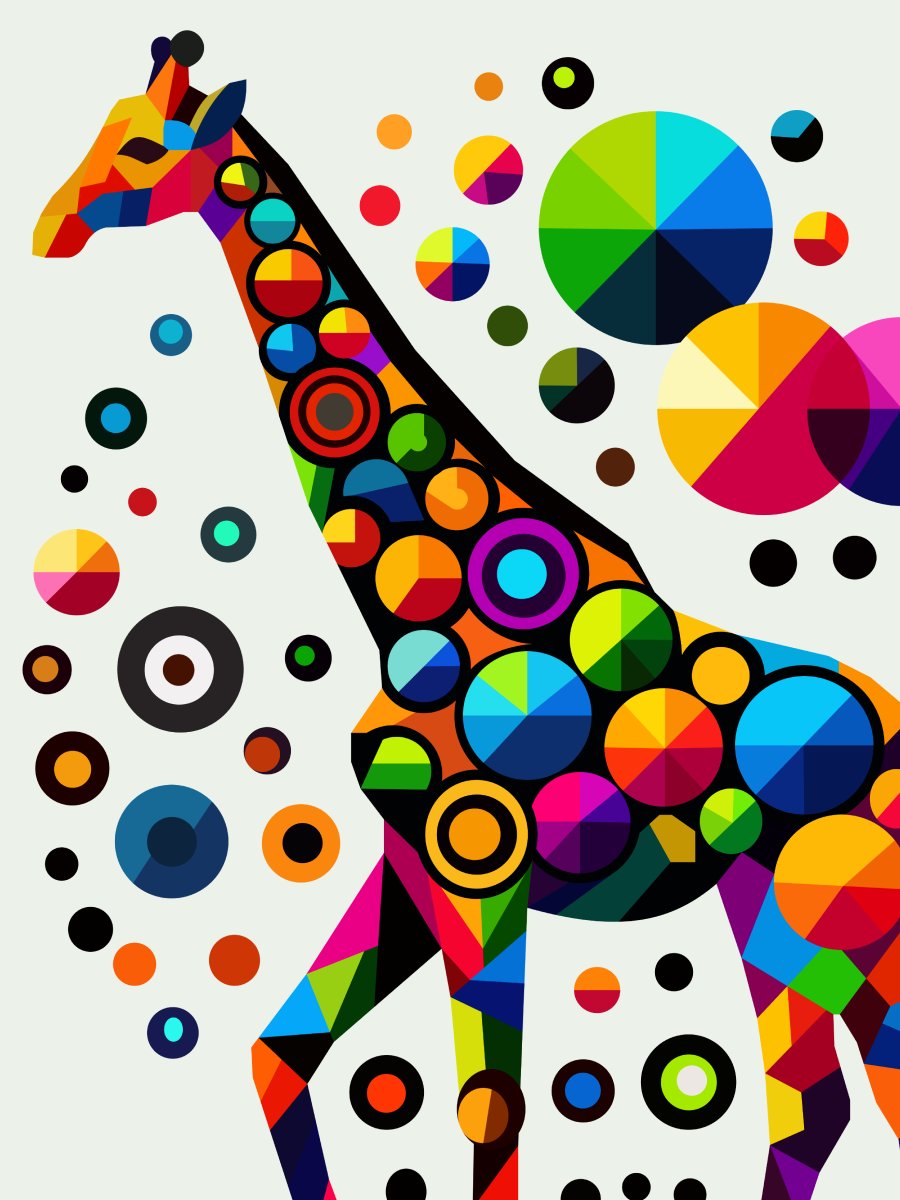 Free Geometric Giraffe PNG Art - Transparent Background, Low Poly Animal Illustration product image (1)