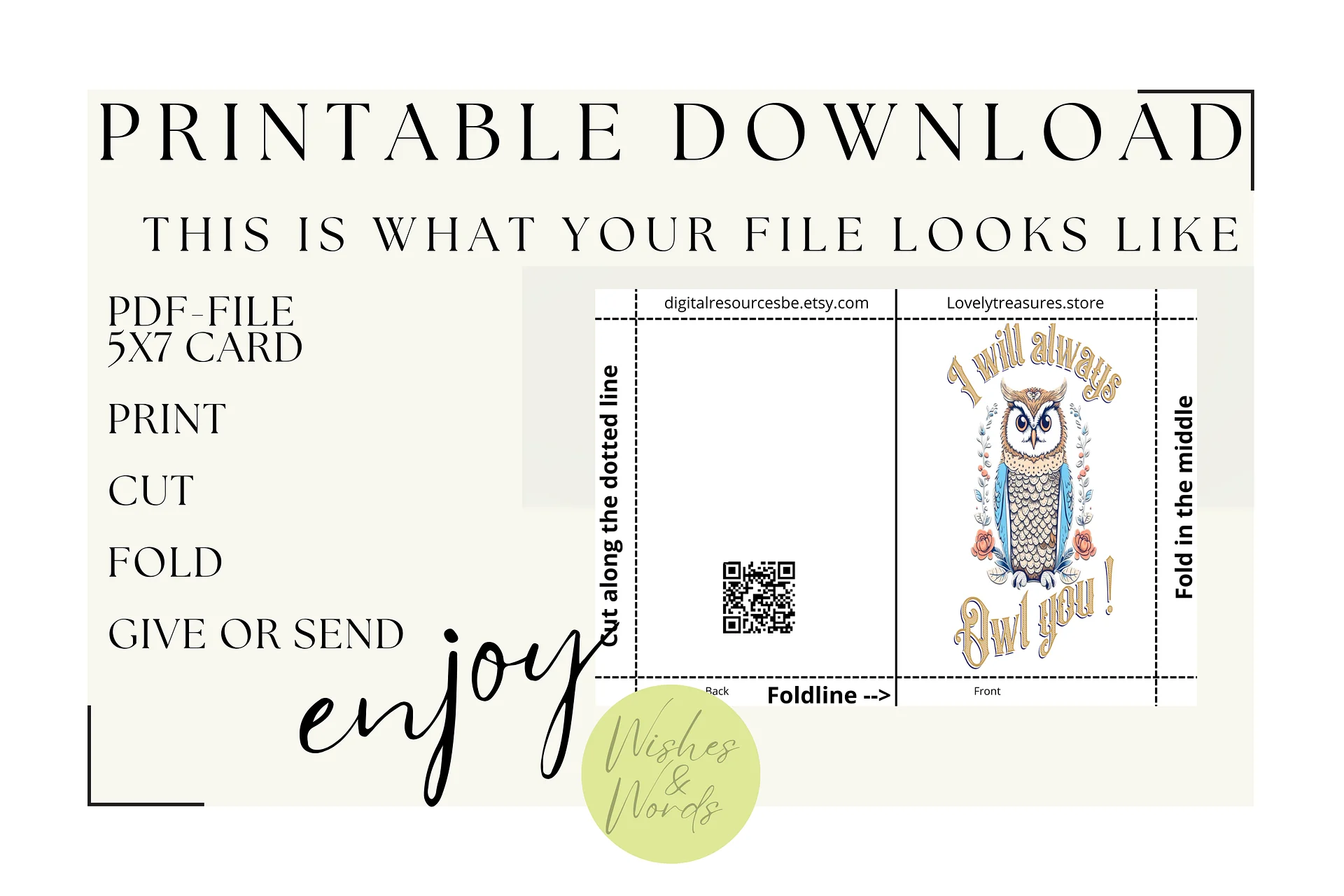 Printable Heartfelt Love Greeting Card - Digital Download product image (3)