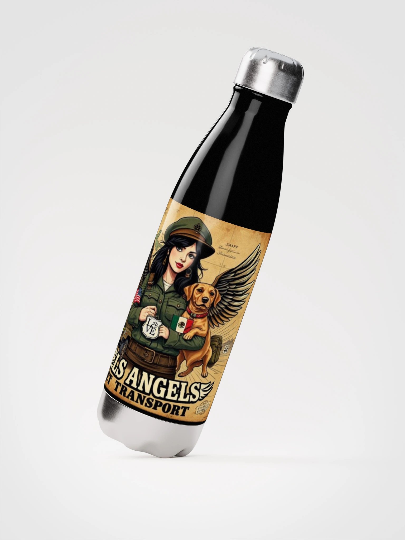 Mel’s Angels Pet Transport Stainless Steel Water Bottle – 17oz Insulated Travel Flask product image (2)