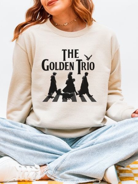 Golden Trio on Abbey Road Parody Vintage Cozy Fall Sweatshirt product image (1)