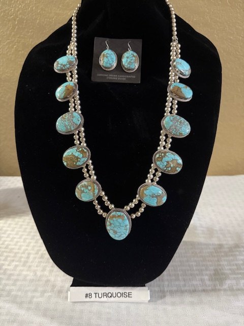 Artisan #8 Turquoise "Sky Mosaic" Necklace & Earring Suite product image (1)