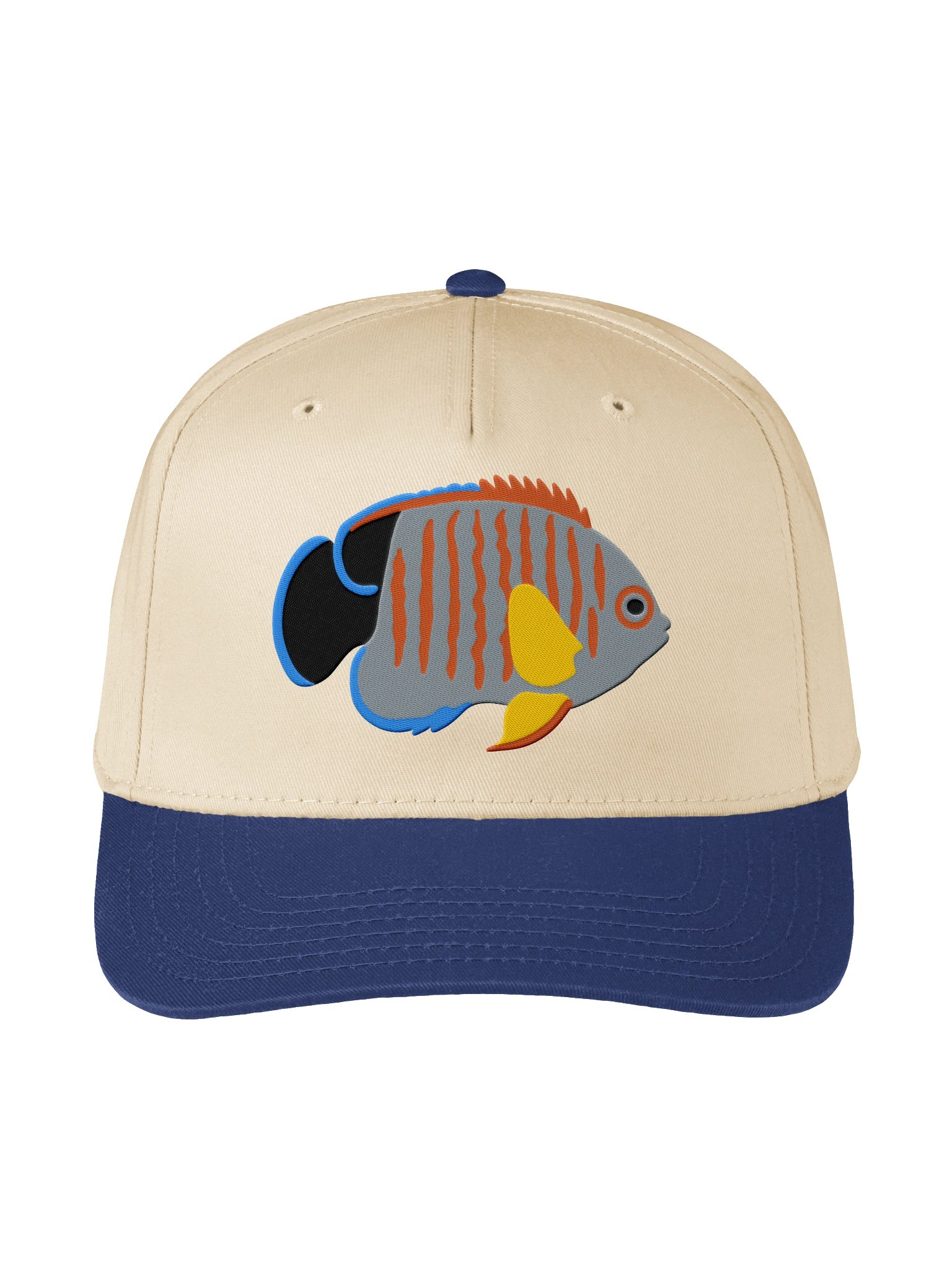 Eibli Angelfish Embroidered Mid-Profile Baseball Cap | Saltwater Reef Fish Hat product image (13)