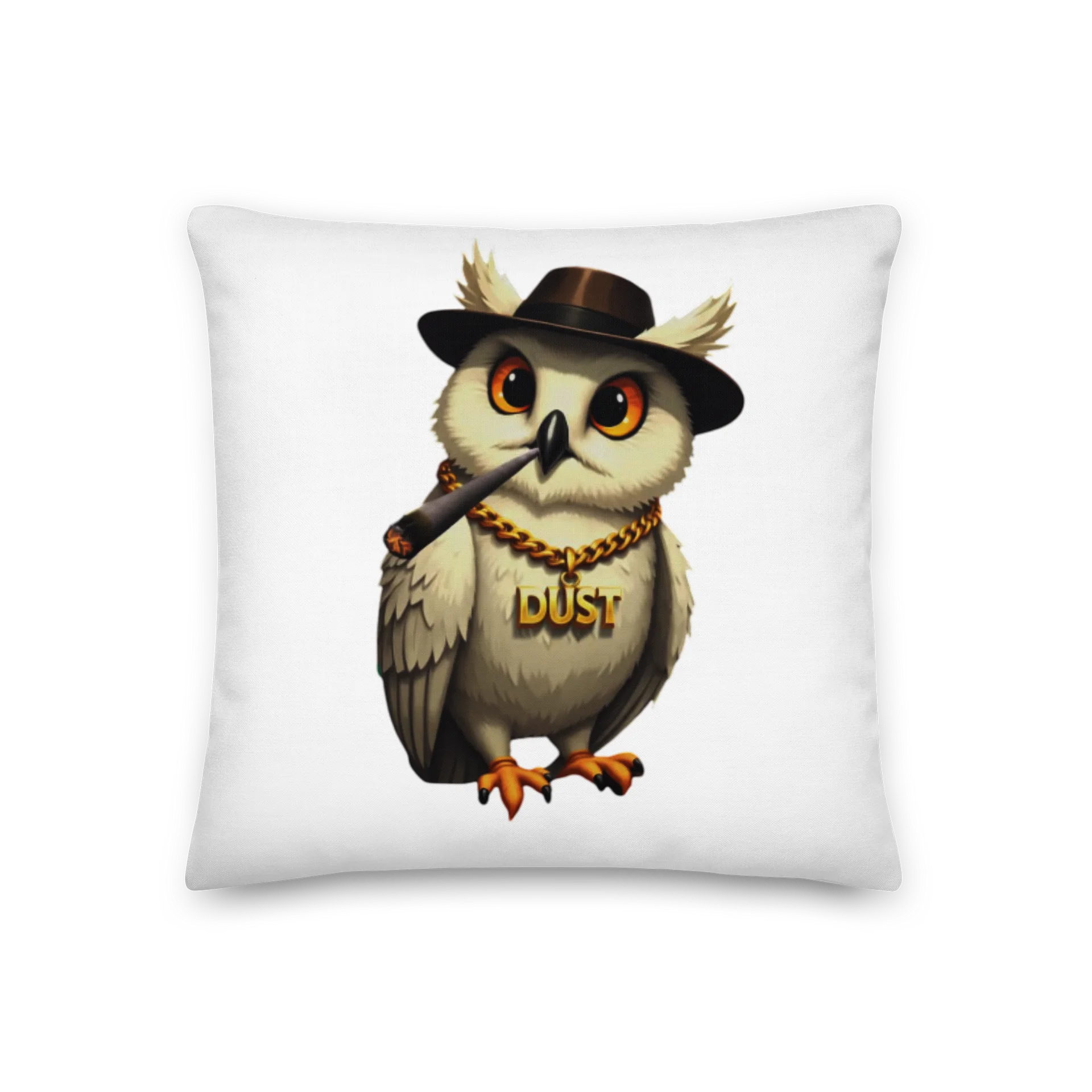 White Owl 18″×18″ Premium Pillow product image (1)