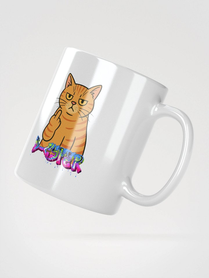 D-cyfer Cat Middle Finger Glossy Mug product image (6)