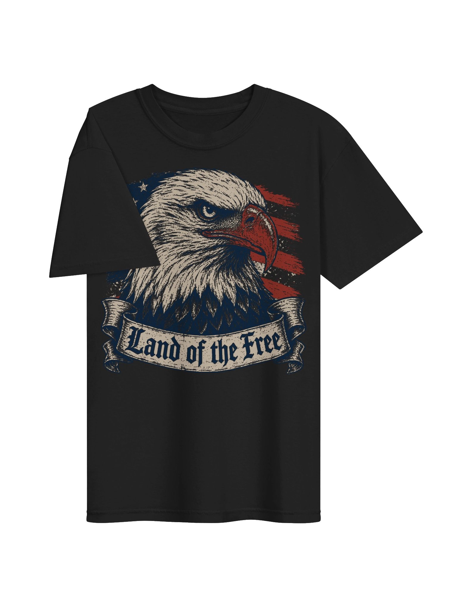 Land of the Free T-Shirt | Patriotic American Eagle Vintage Graphic Tee product image (3)