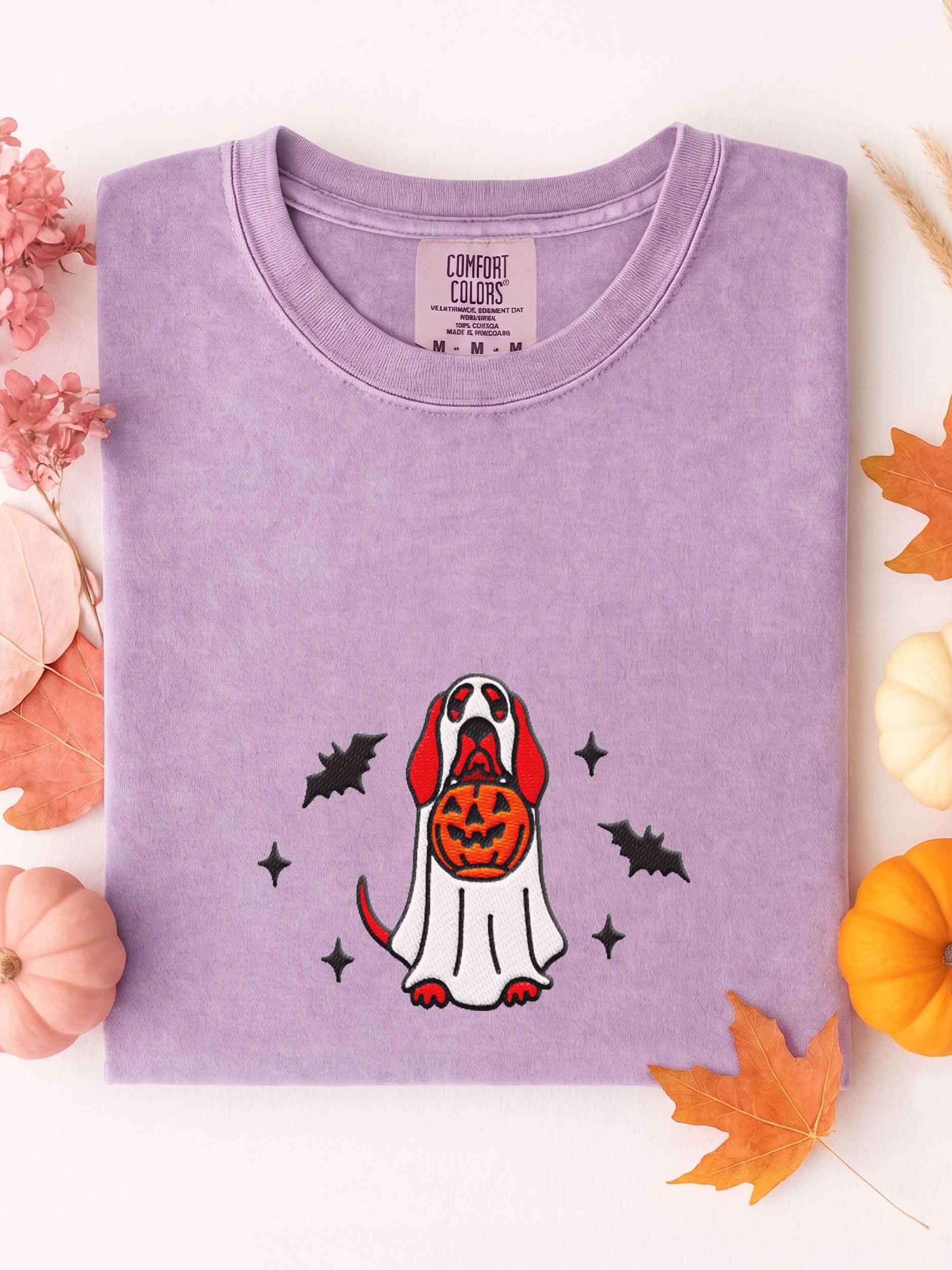 Halloween Bloodhound(Red) Embroidered T-Shirt product image (1)