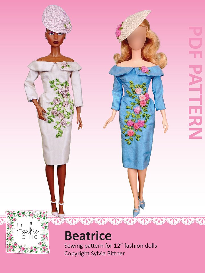 Beatrice sewing pattern for 12" fashion dolls product image (1)