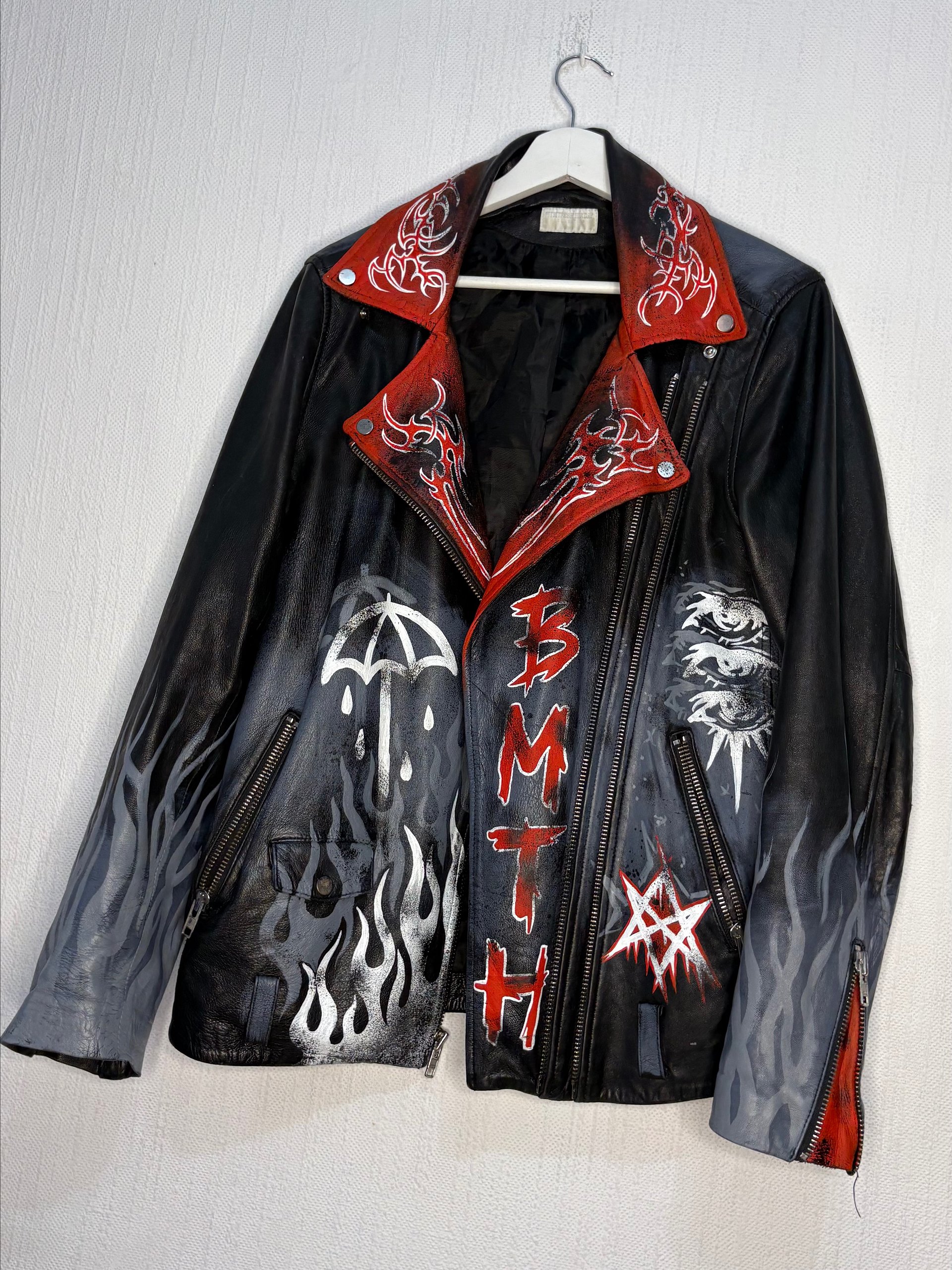 "Post-Human" Sigil Custom Leather Jacket / Size L product image (9)