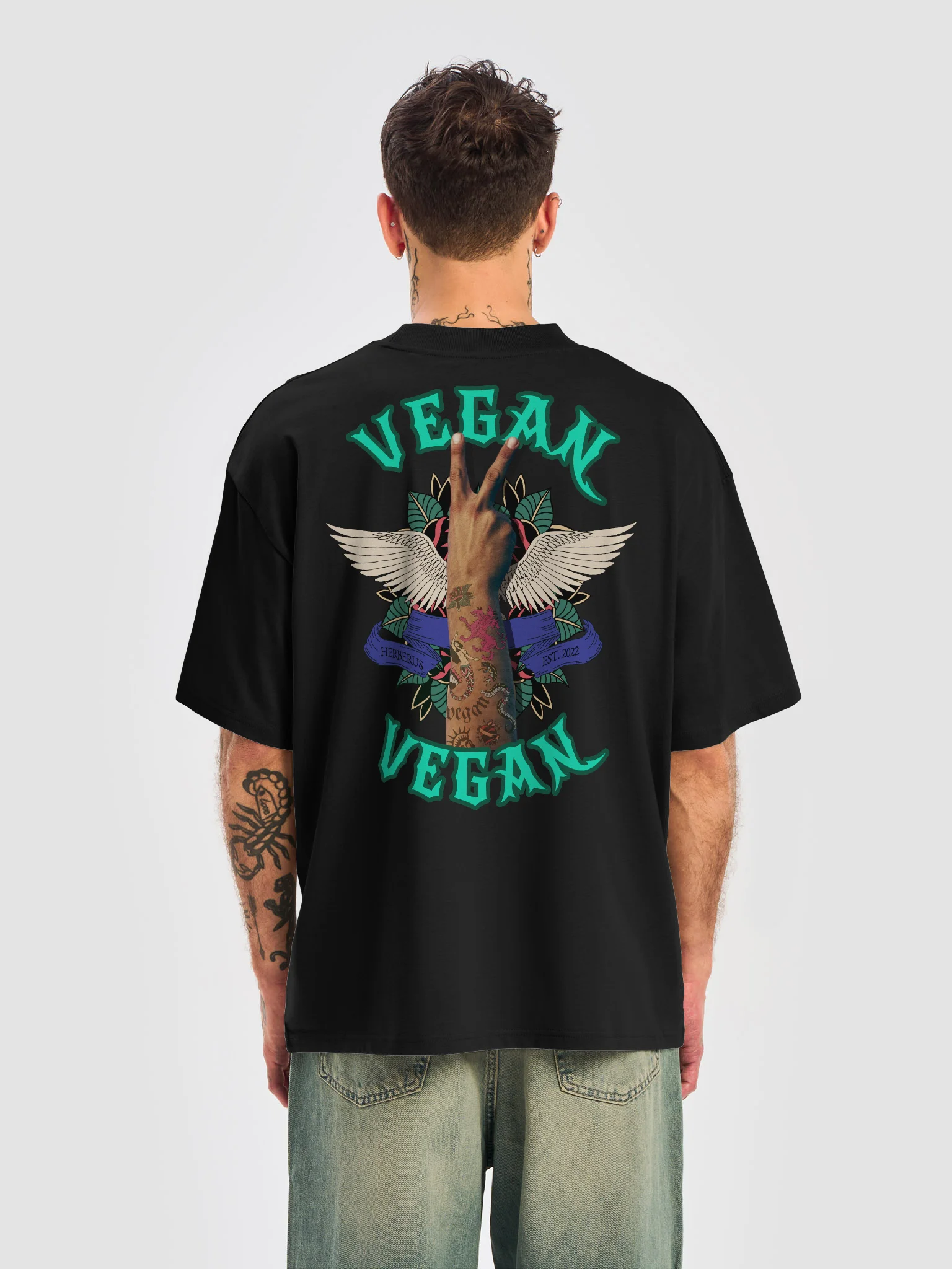 Vegan Tattoo Oversized Tee product image (5)