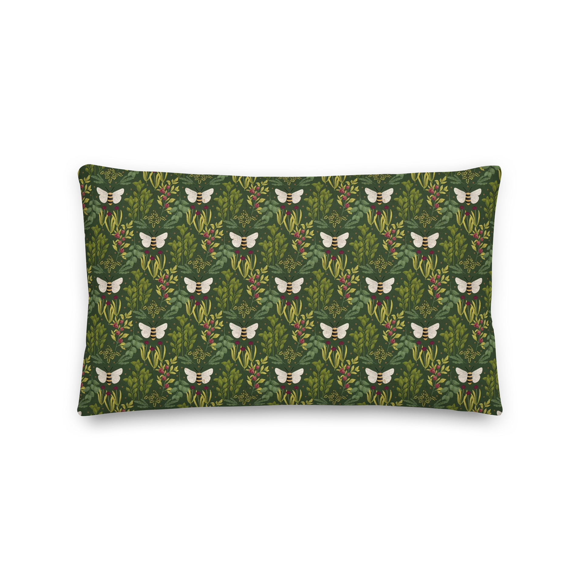 Bees and Foliage Premium Pillow product image (2)