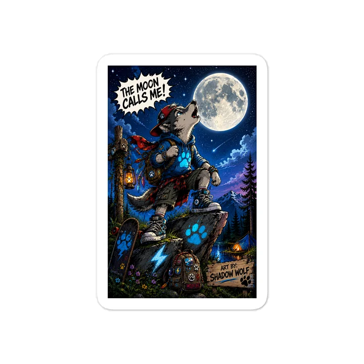 Shadow Wolf's Moon Adventure Sticker product image (1)