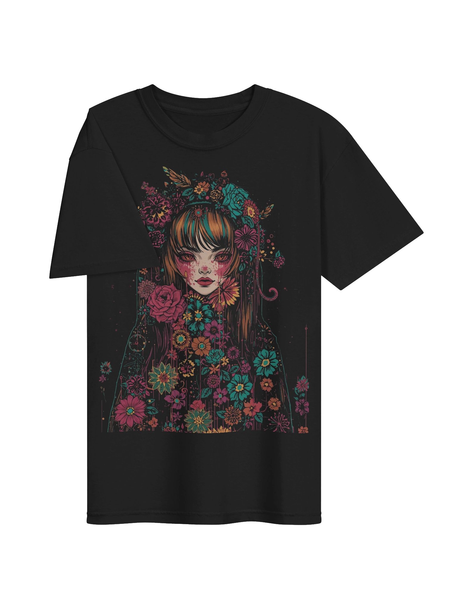 Floral Punk Girl Heavyweight Tee product image (6)
