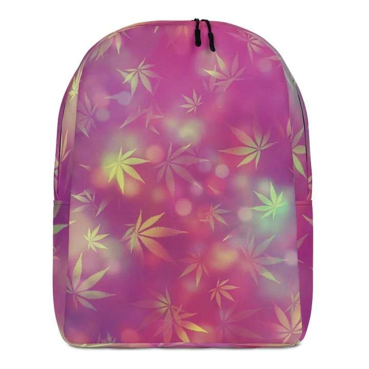 Cannabis Leaf – Vivid Maroon & Gold Bokeh Edition - Backpack product image (1)