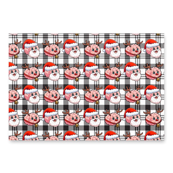 Santa Brain and BRAINdeer Wrapping Paper product image (1)