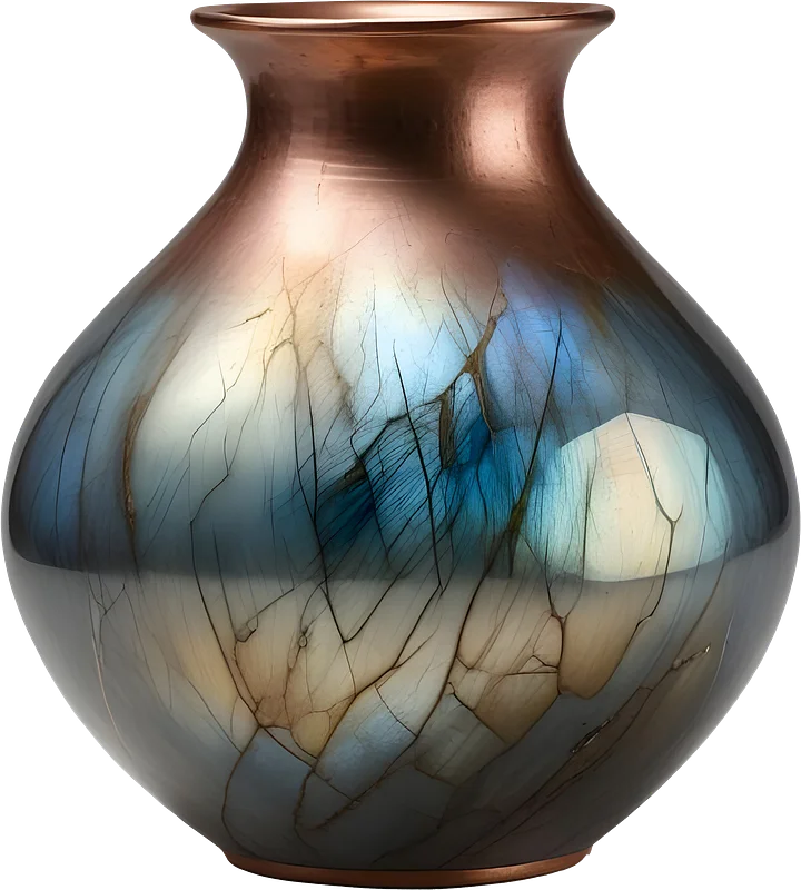 Stellar Luxe – Labradorite & Copper Globe Vase PNG product image (1)