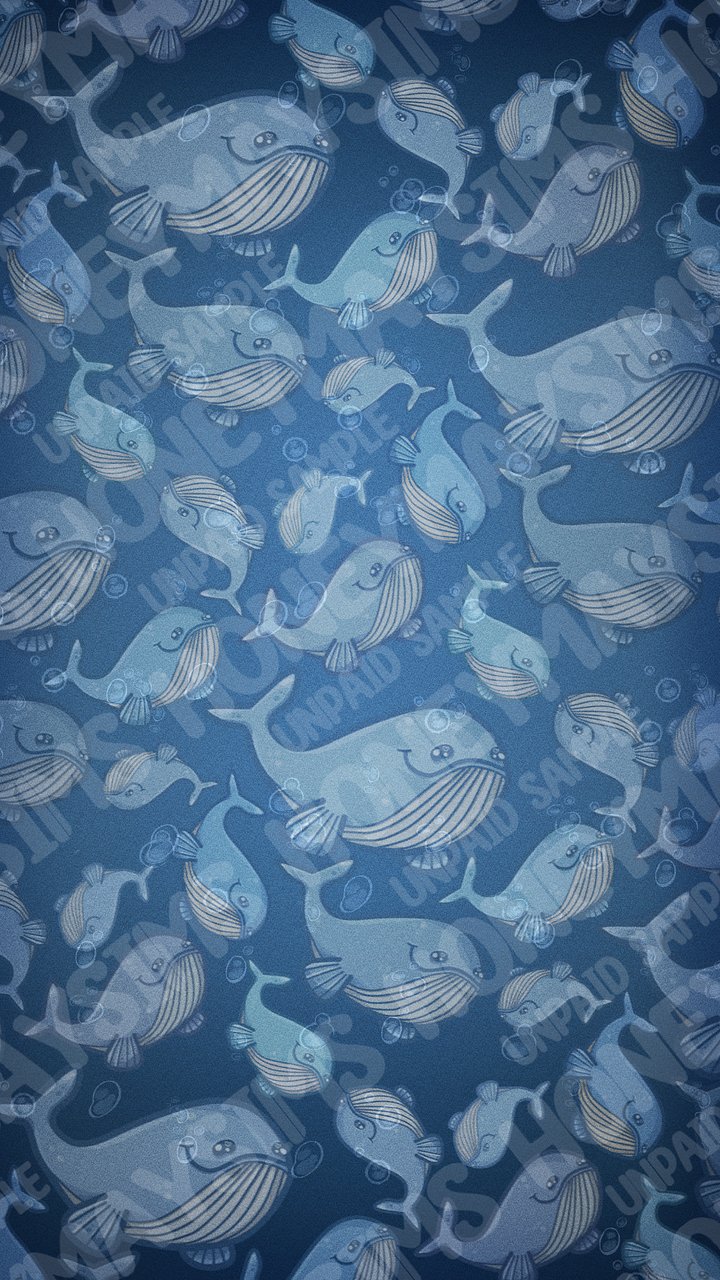 'Whalebert' Digital Wallpaper - Phone - Dark Blue product image (1)
