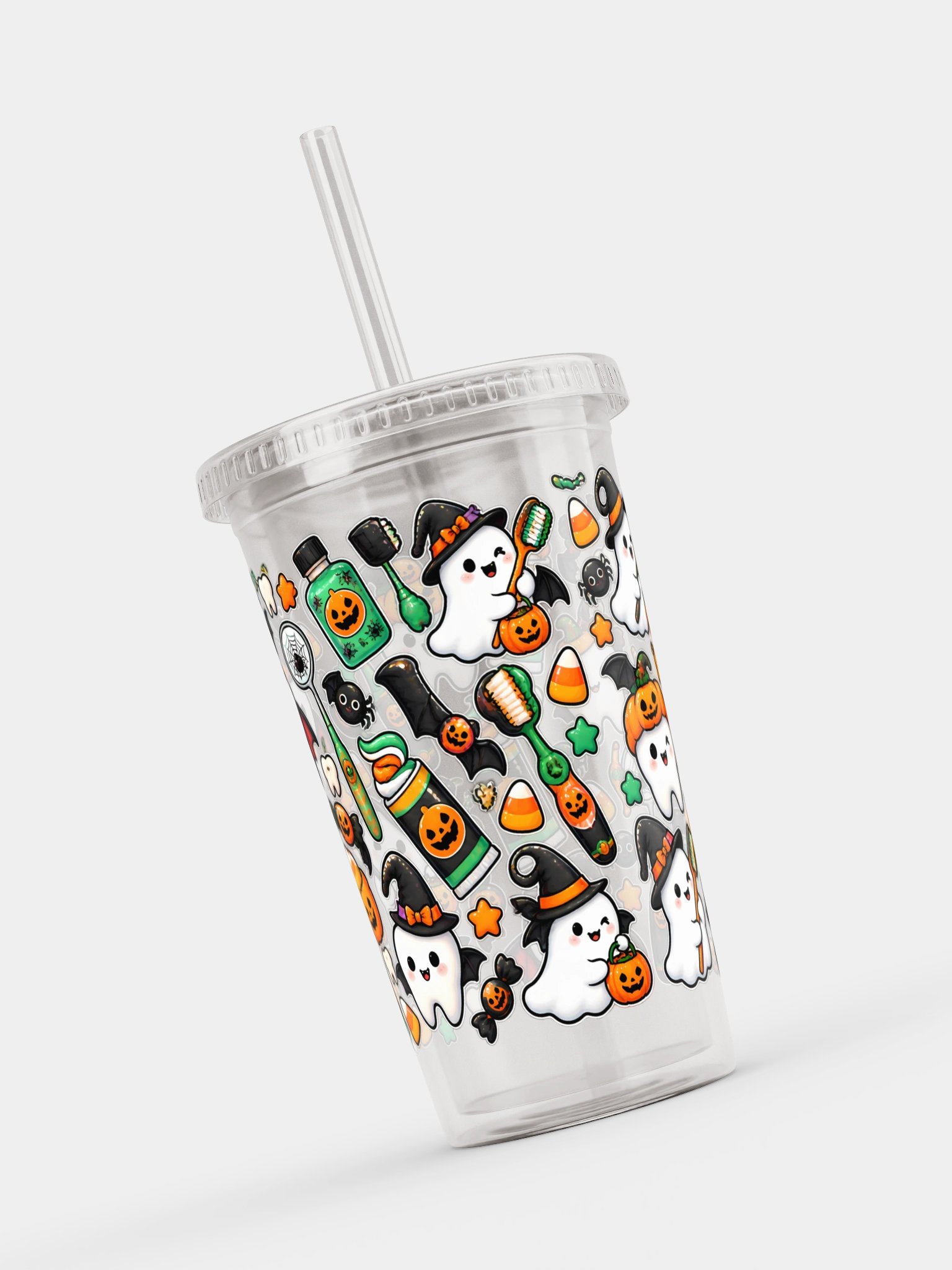 Halloween X Dentist Vibes Clear Dual Wall Tumbler 16 Oz (473 ml) product image (8)