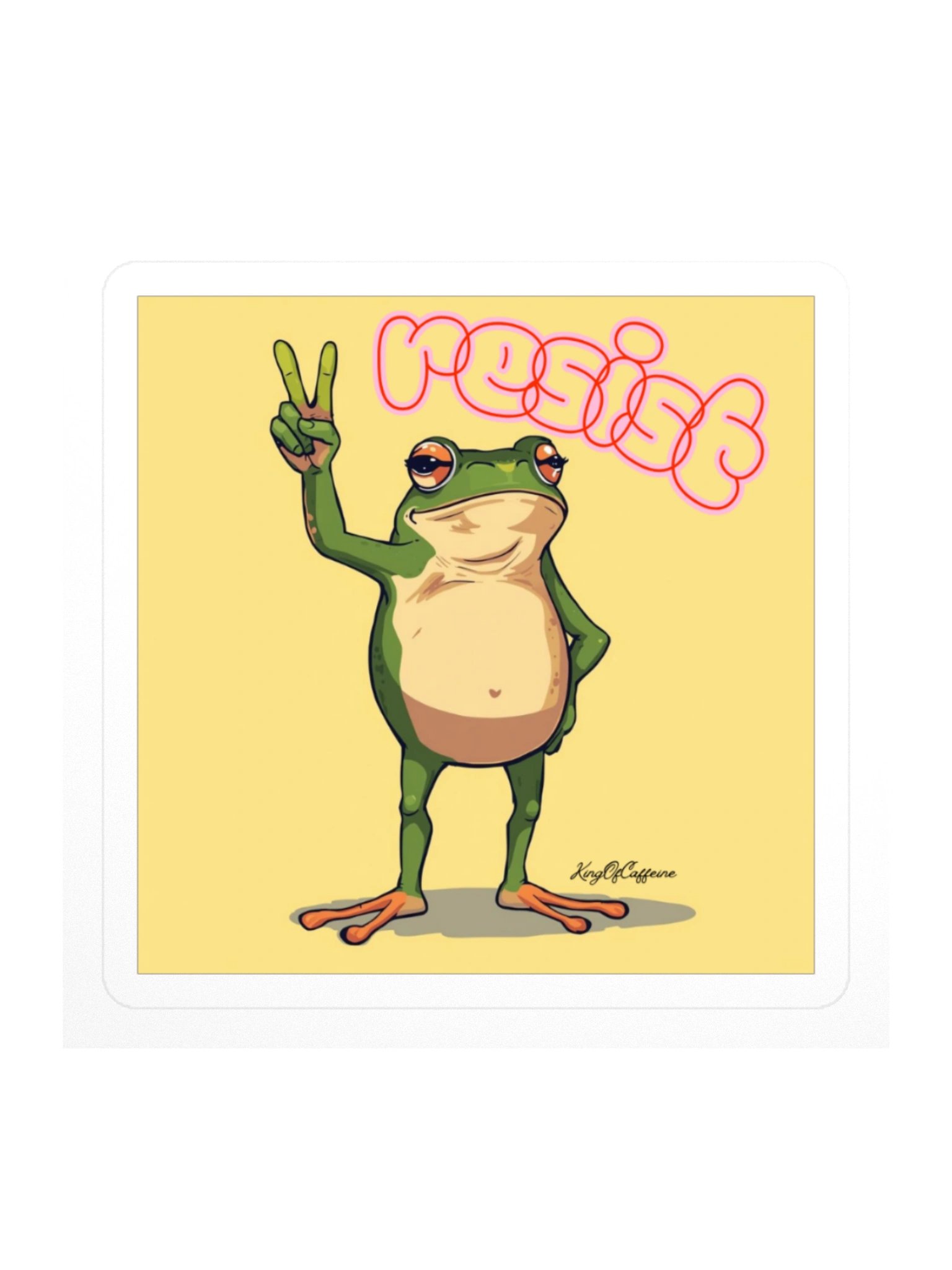 Peace Sign Frog Resist Sticker product image (2)