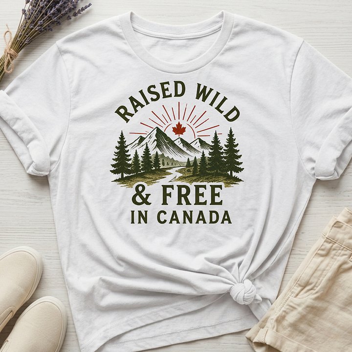 Canada Day: "Raised Wild And Free In Canada" Organic T-Shirt product image (1)