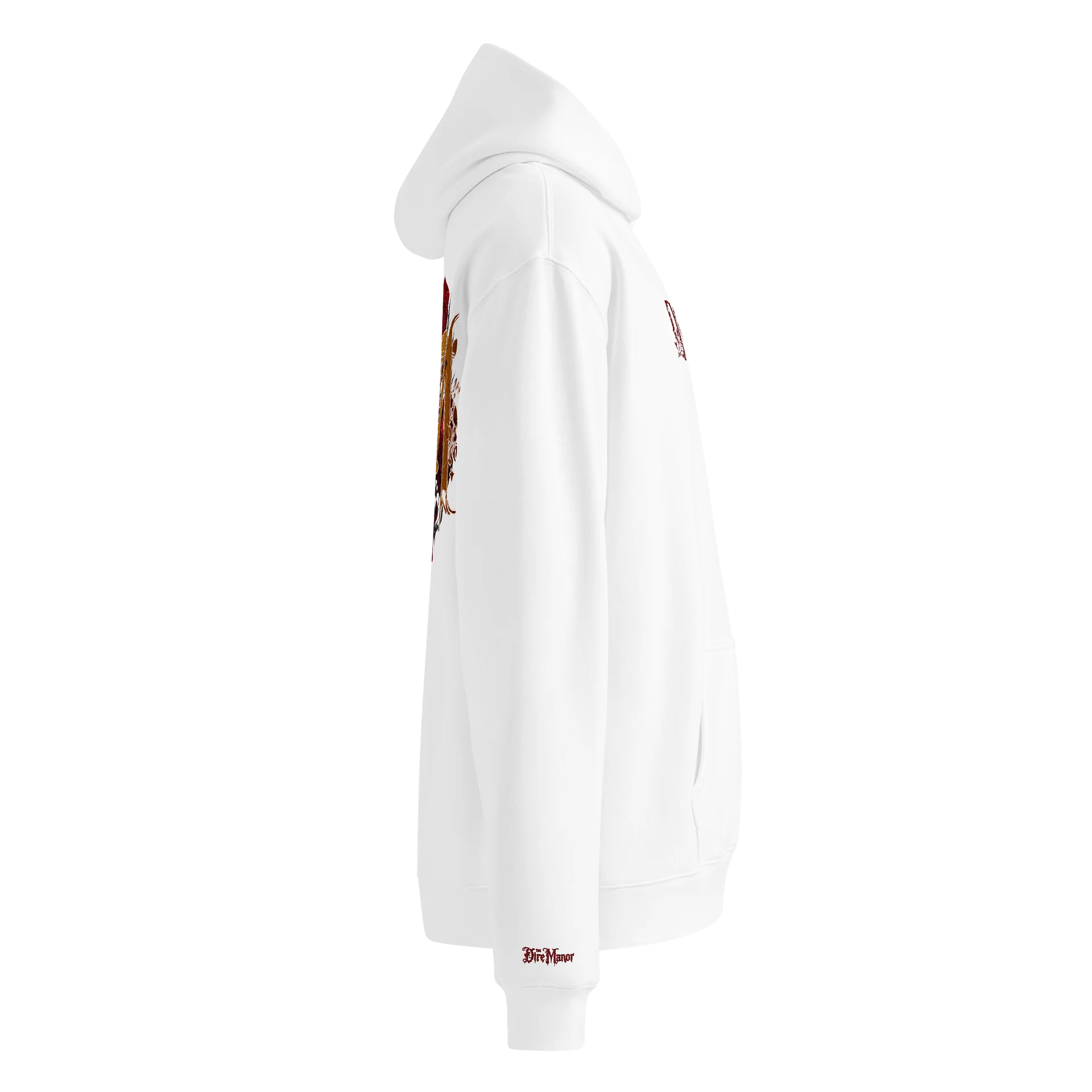 Official Dire Manor White N Red Embordered Hoodie product image (4)