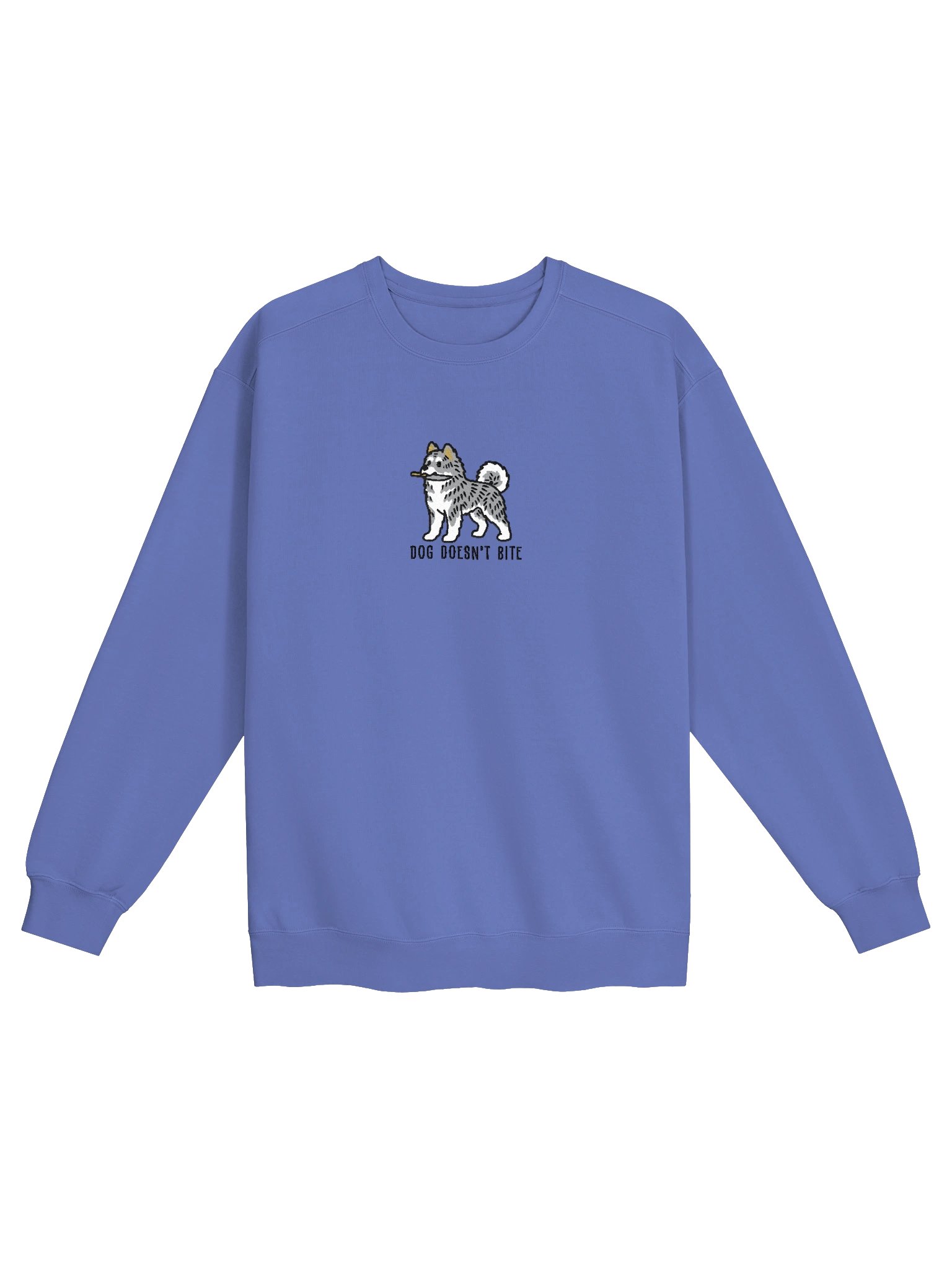 Dog Doesn't Bite Funny Chibi-Style Embroidered Premium Sweatshirt for Japanese Akita Inu(Blue Brindle) Owners product image (9)
