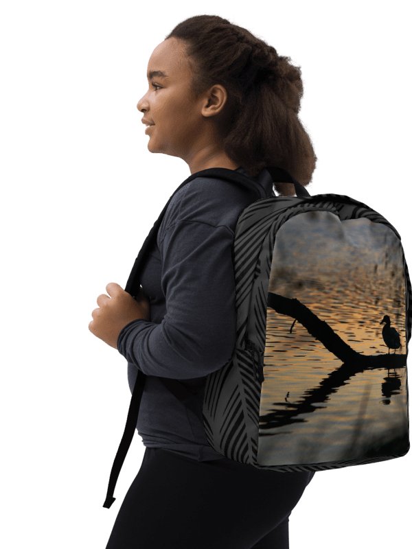 Design-backpack - Silhouette of a duck on a branch in the water (Dark Design) product image (1)