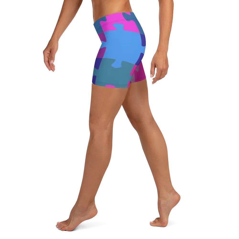 Modern Cool Multi-Colored Puzzle Pattern Shorts product image (1)