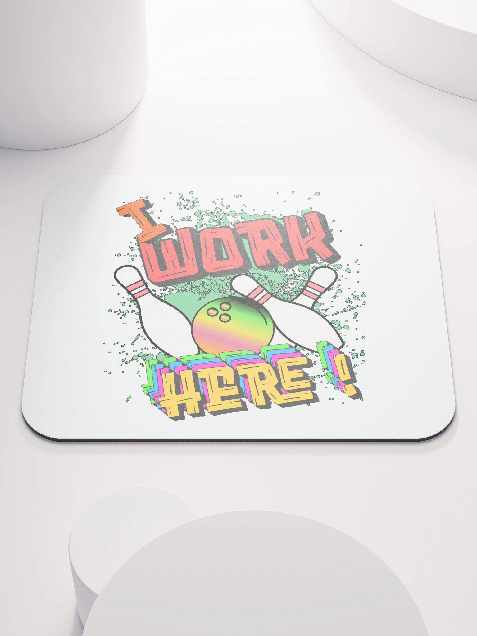 I Work Here Bowling Strike Zone Mouse Pad product image (1)