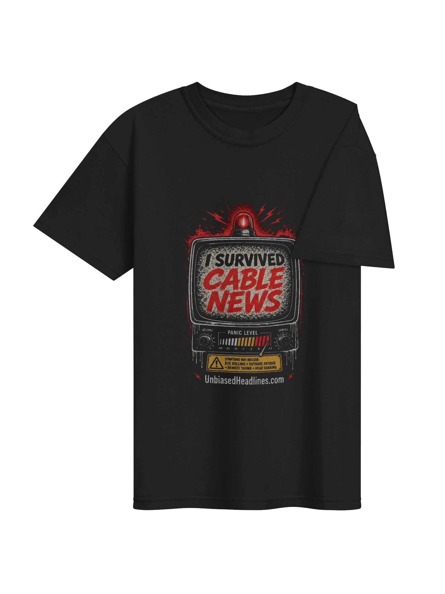 I Survived Cable News (TV Panic-Meter) Tee - Large Front product image (3)