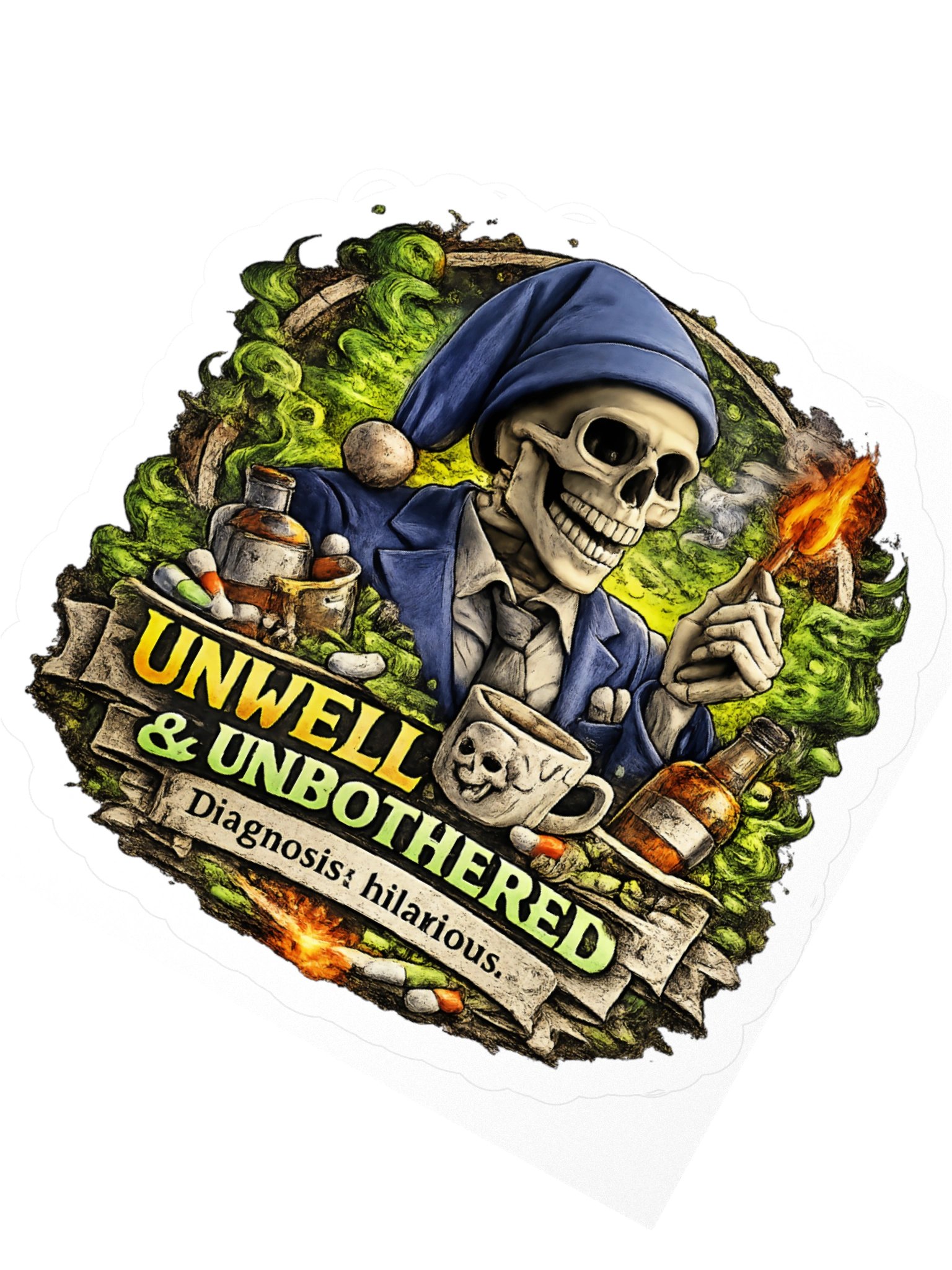 ''Unwell & Unbothered'' Kiss Cut Stickers product image (4)