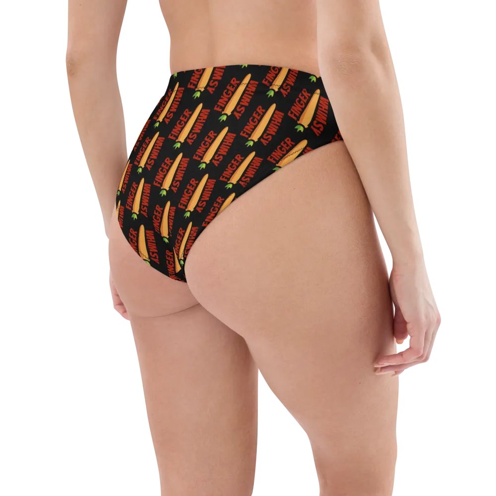 Finger Whimsy (BLK) High-Waisted Bikini Bottoms product image (2)