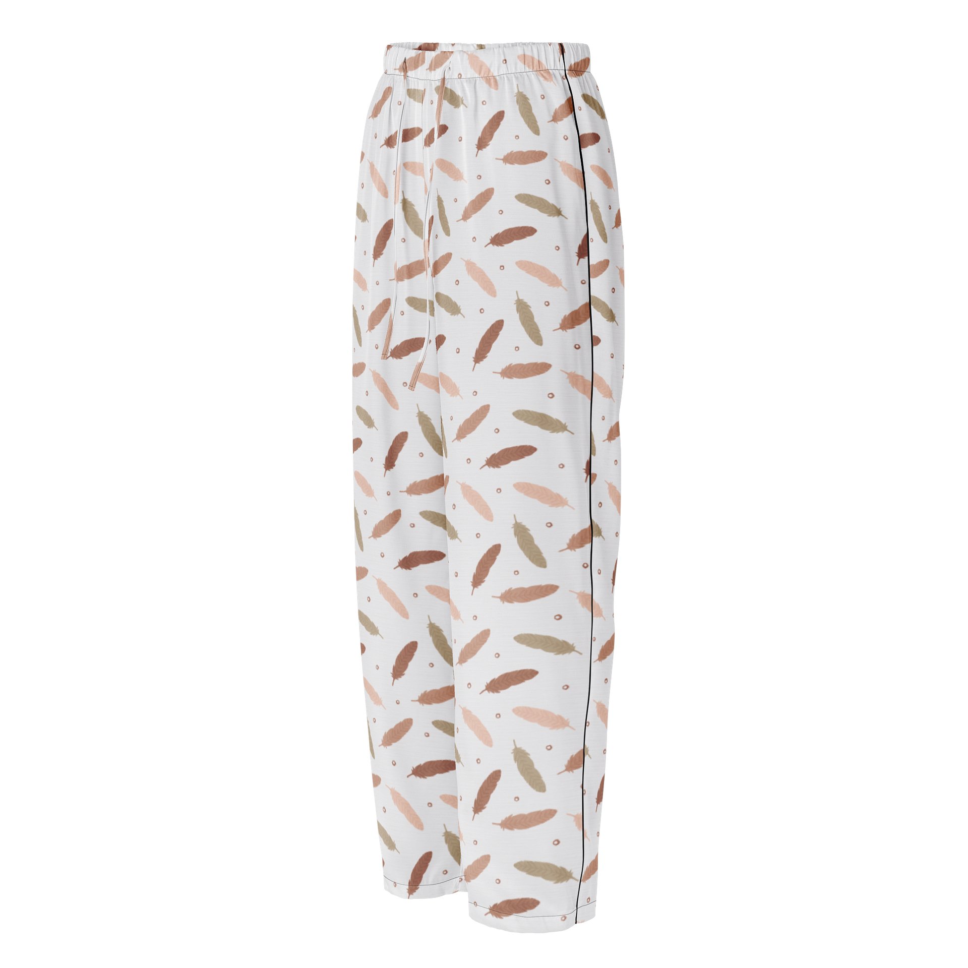 Mocha Mousse Feathers Ladies Pajama Pants product image (1)