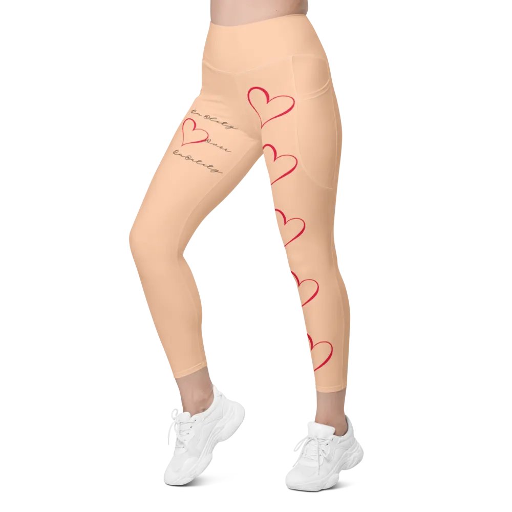 "Qu@lity He@rt" Leggings (Peach) product image (3)