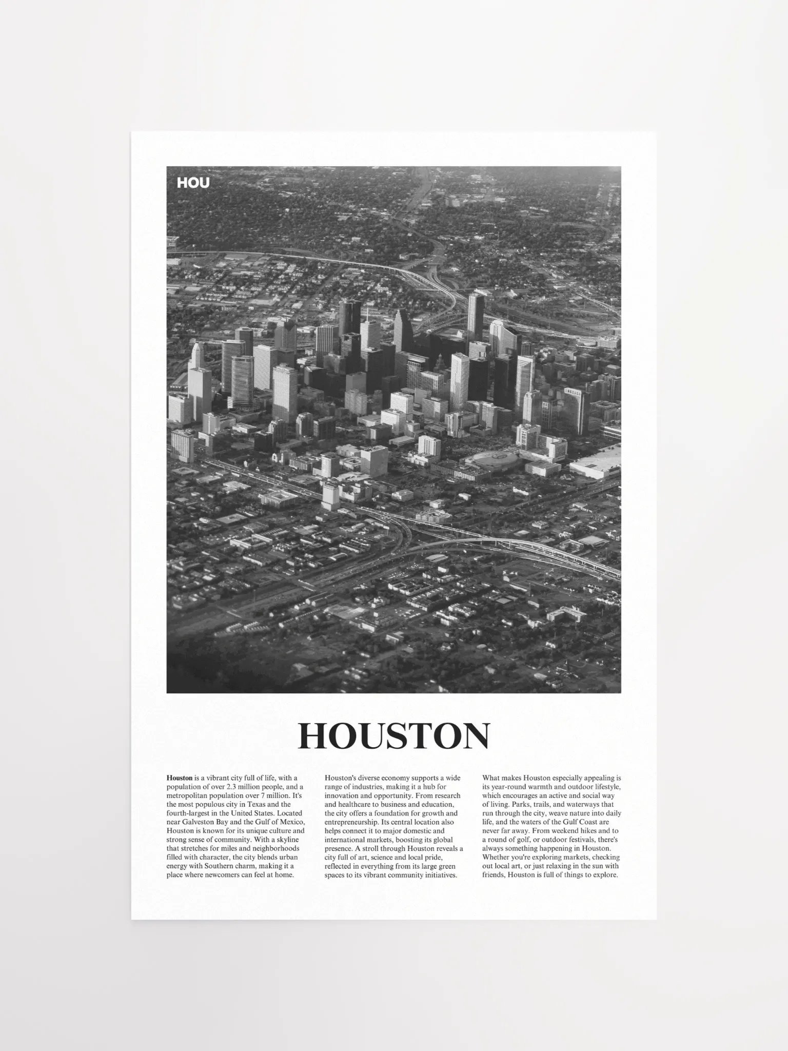 Houston 01 Newspaper Poster product image (5)
