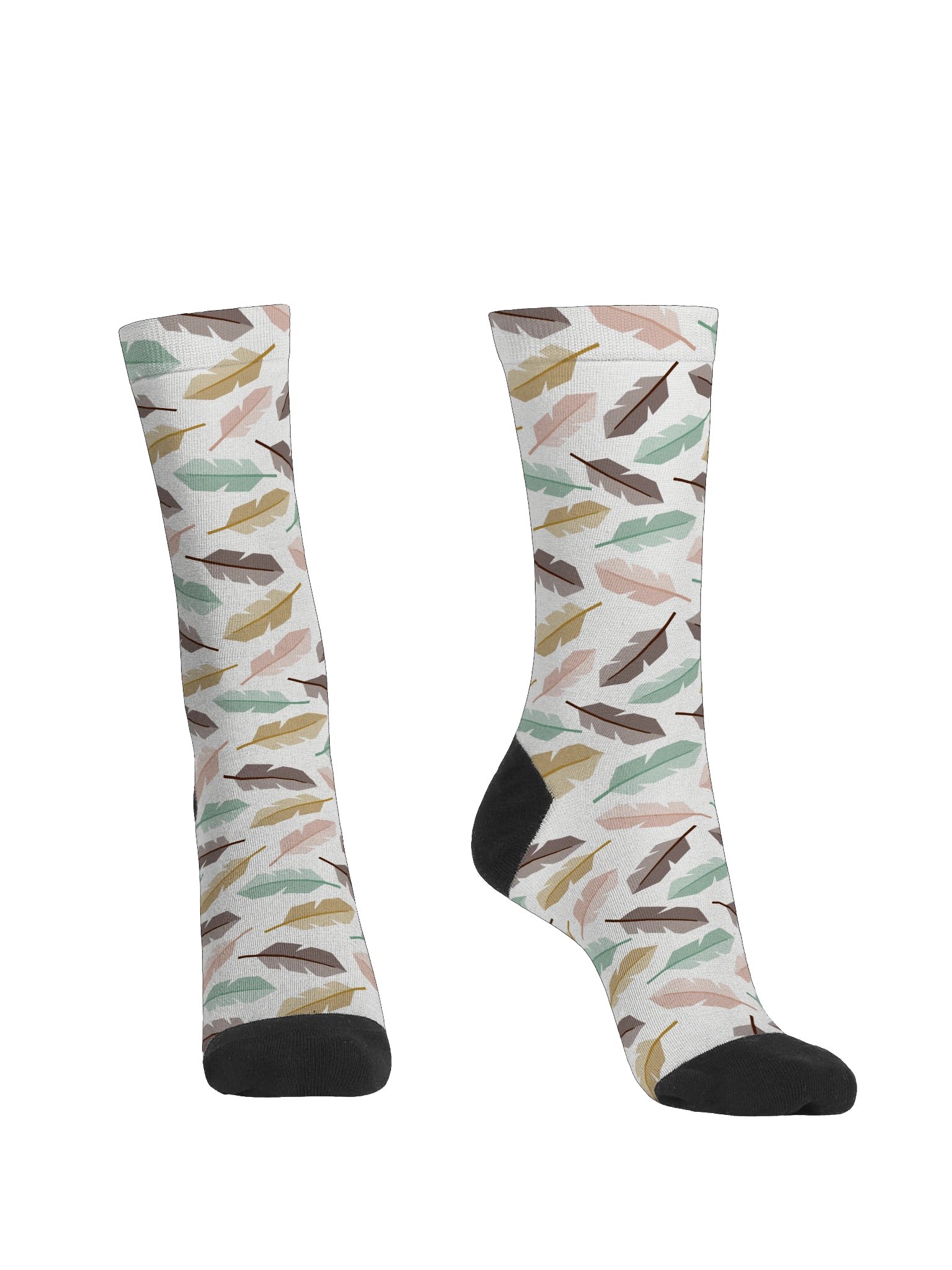 Mid-Century Modern Feathers Premium Sustainable Crew Socks product image (2)