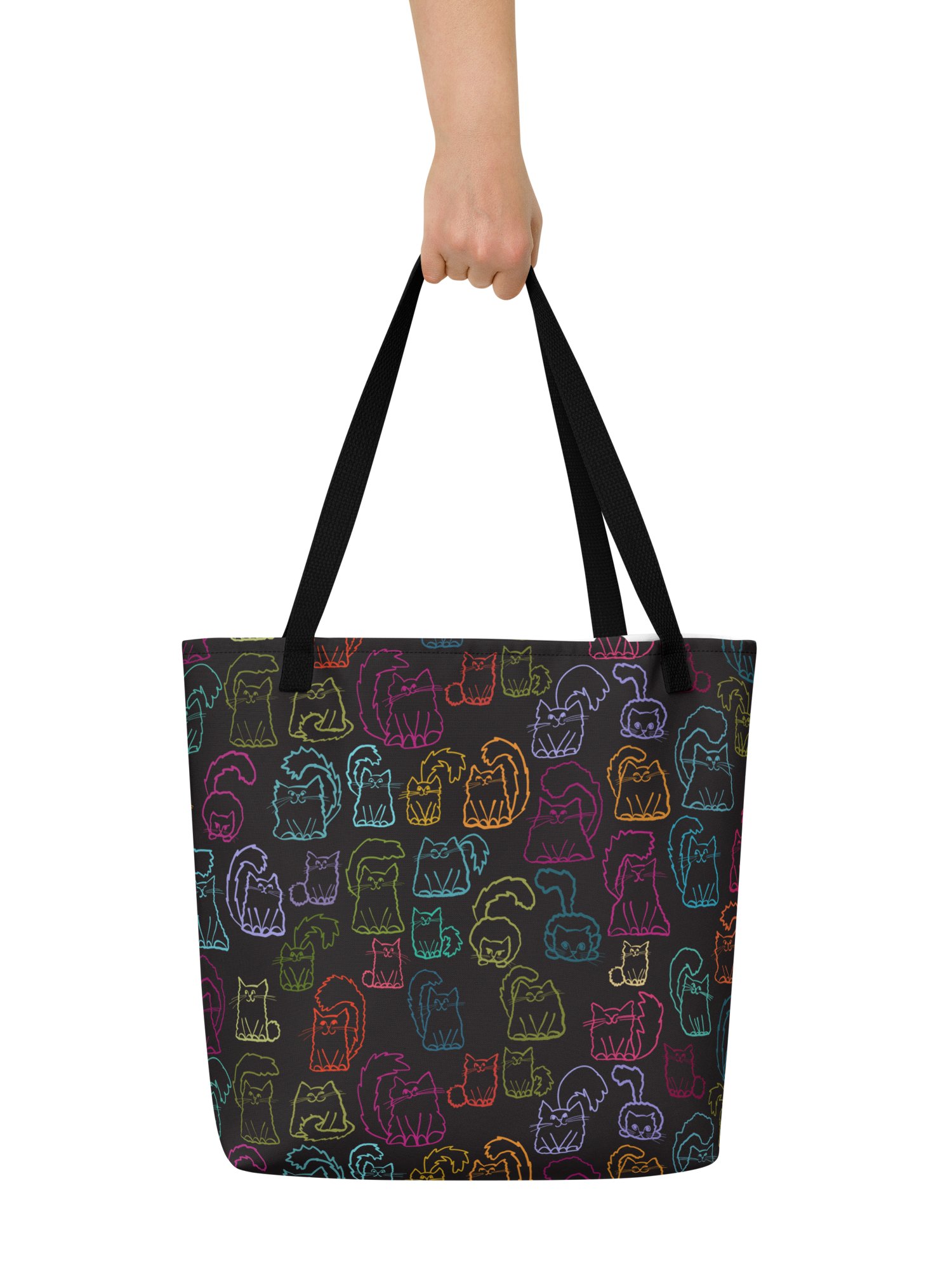 Sooo Many Cute KittiesLarge Black Tote Bag product image (4)