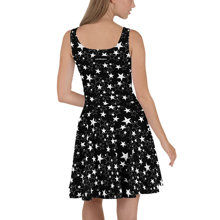 Star Square Circle Star - Black - skater Dress product image (2)