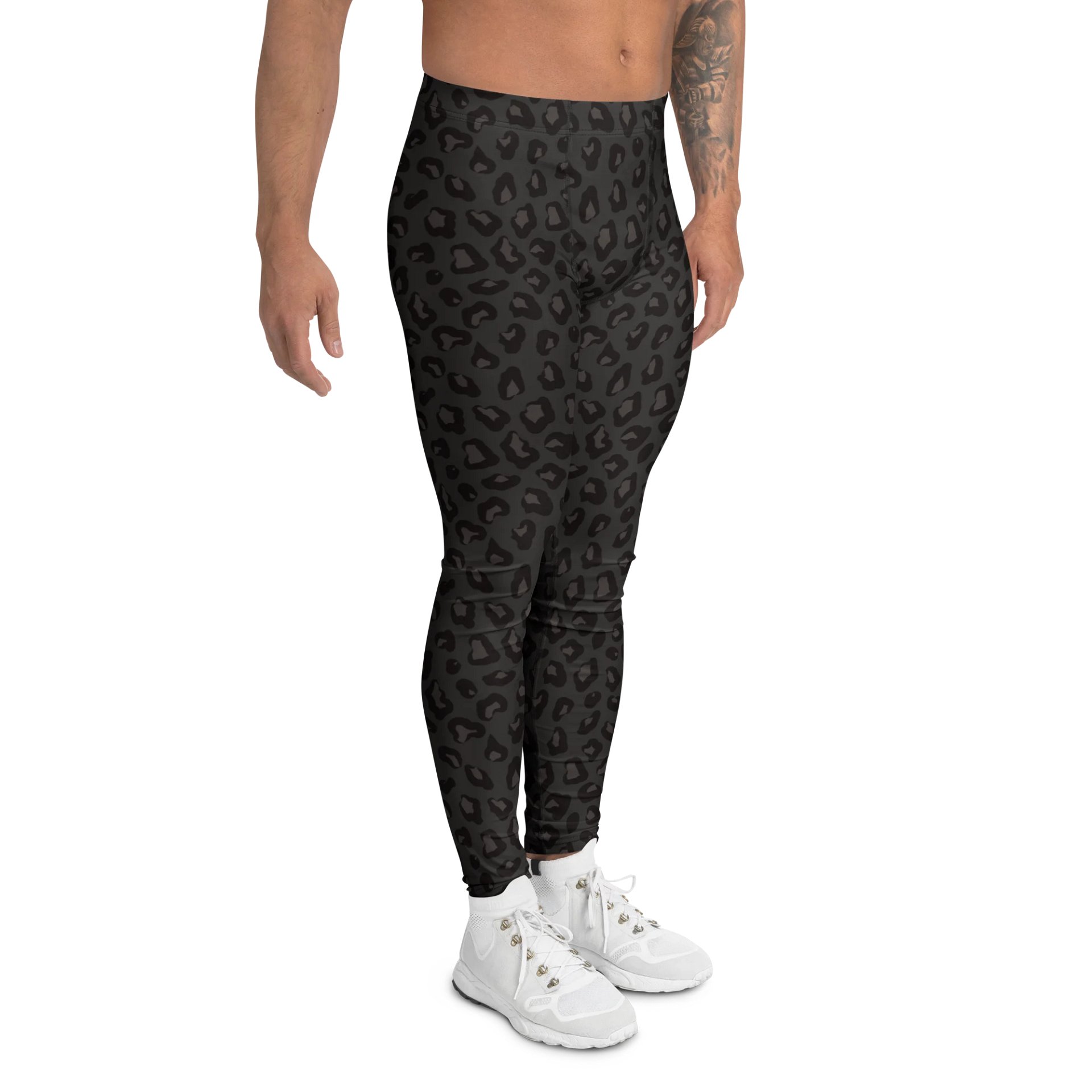 Trendy Bold Black Leopard Print Men's Leggings product image (3)