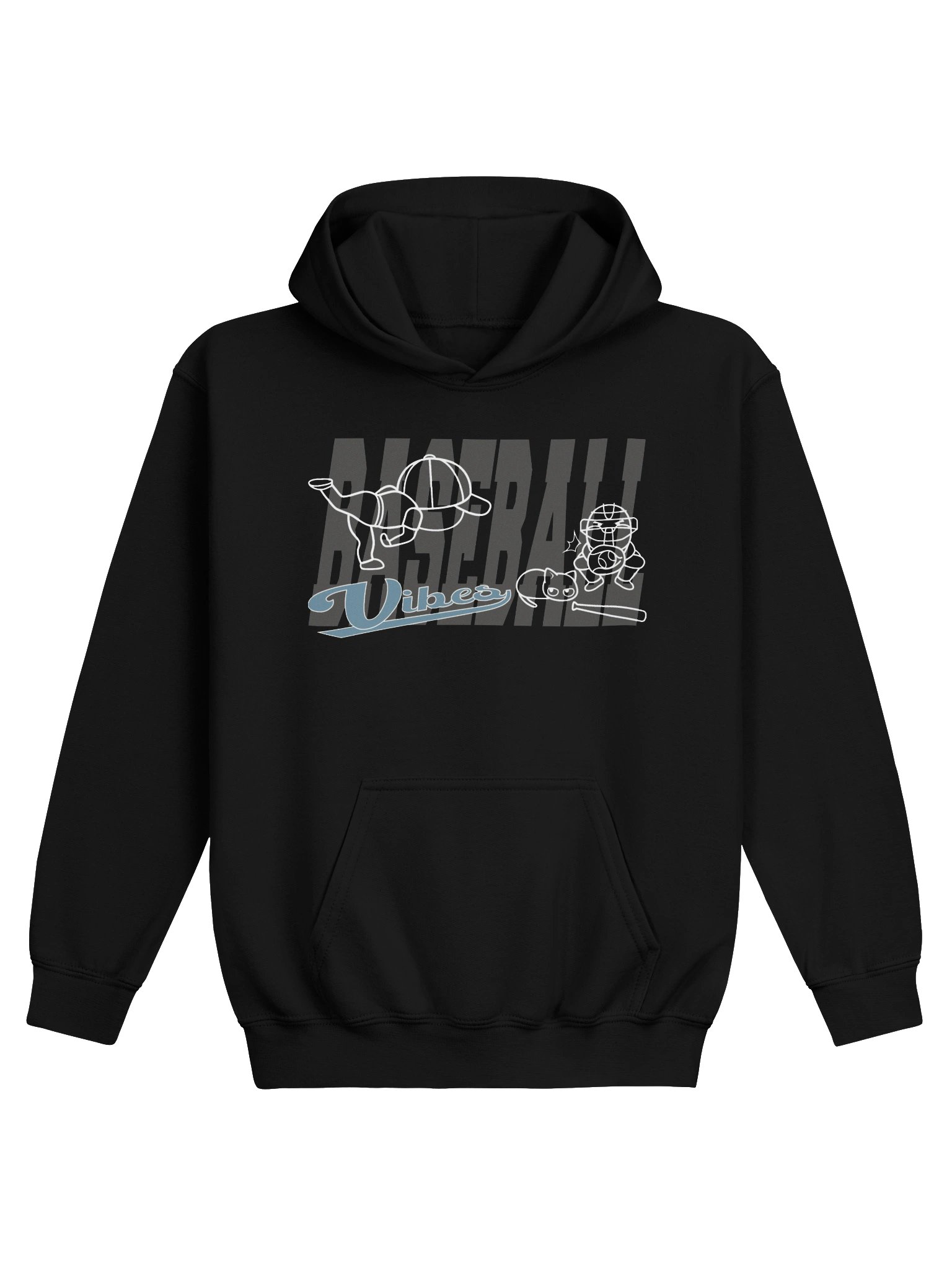 Baseball Cat (Baseball Vibes) - Unisex Youth Hoodie product image (1)