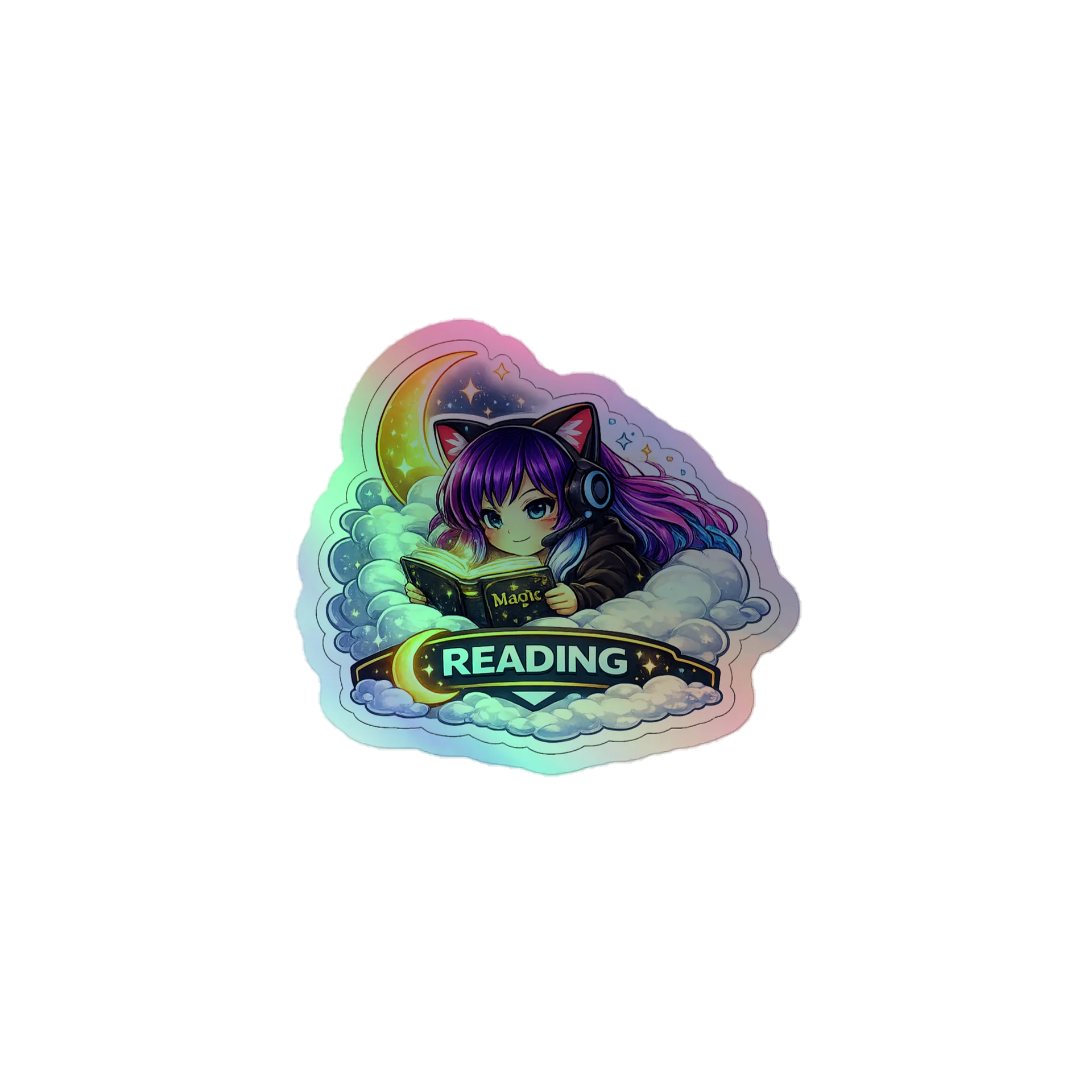 • AKC // Callie Sticker READING | Holographic | Callie Emote Badge Series product image (1)