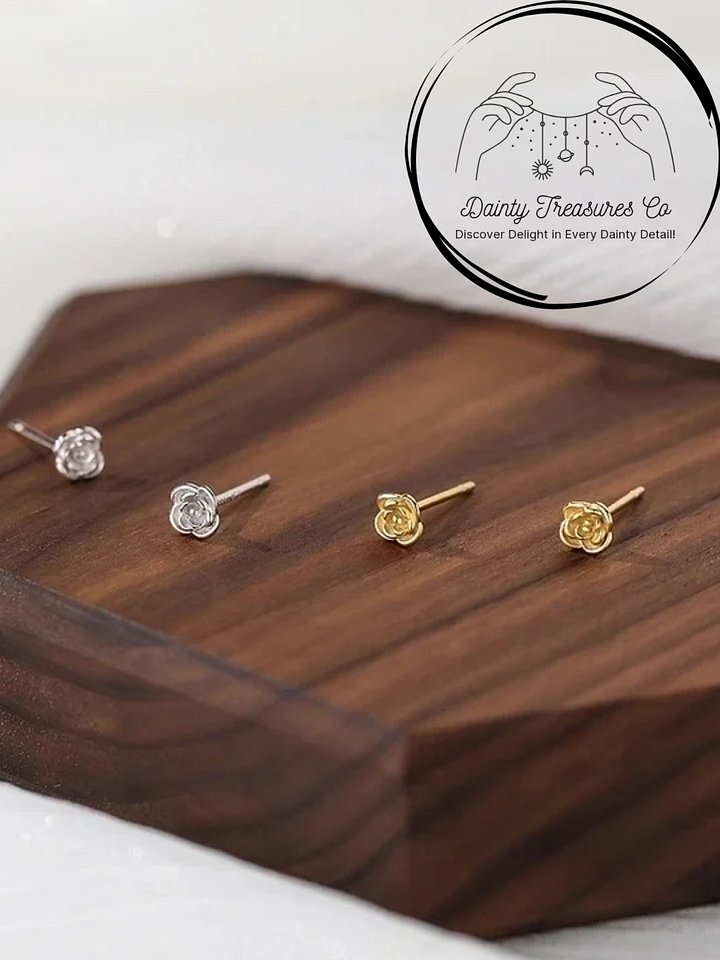Dainty Rose Stud Earrings product image (2)